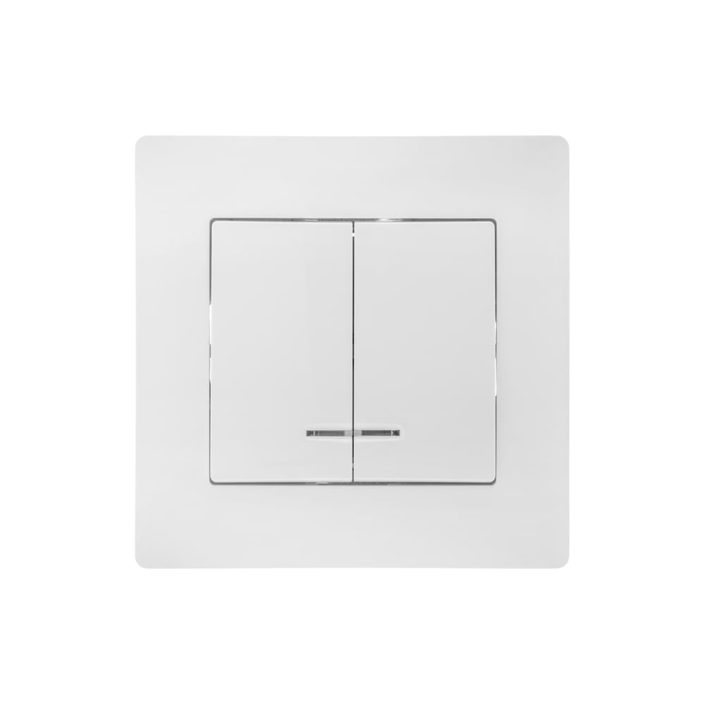 Двухклавишный выключатель GUSI ELECTRIC Bravo с индикатором, СУ, 10А ...