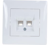 Телефонная розетка GUSI ELECTRIC Bravo RJ12, двойная, СУ, белый С10Т2-001-СБ