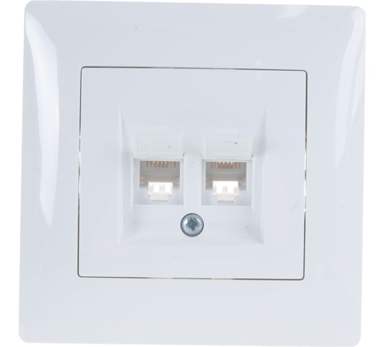 Телефонная розетка GUSI ELECTRIC Bravo RJ12, двойная, СУ, белый С10Т2-001-СБ 1