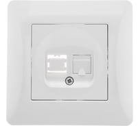 Телефонная розетка GUSI ELECTRIC Ugra RJ12, одинарная, СУ, белый С11Т1-001-СБ