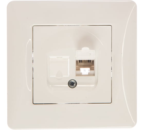 Телефонная розетка GUSI ELECTRIC Ugra RJ12, одинарная, СУ, белый С11Т1-001-СБ
