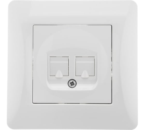 Телефонная розетка GUSI ELECTRIC Ugra RJ12, двойная, СУ, белый С11Т2-001-СБ 1