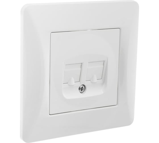 Телефонная розетка GUSI ELECTRIC Ugra RJ12, двойная, СУ, белый С11Т2-001-СБ