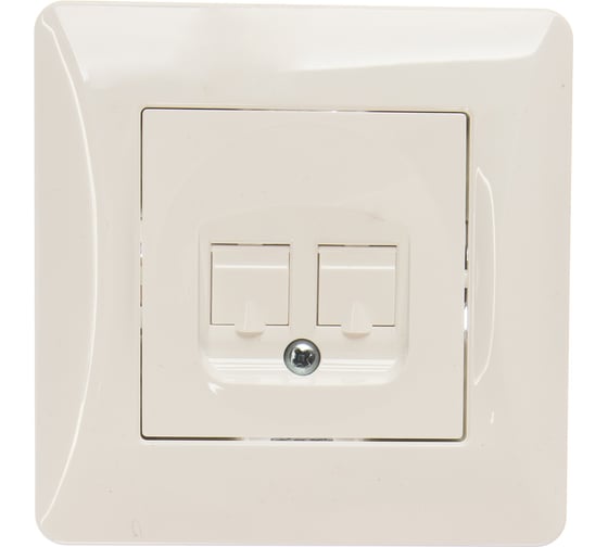 Телефонная розетка GUSI ELECTRIC Ugra RJ12, двойная, СУ, белый С11Т2-001-СБ