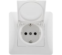 Розетка GUSI ELECTRIC Ugra с крышкой, с БЗК c ЗП, СУ, 16А, 250В, белый С11Р91-001-СБ