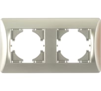 Рамка GUSI ELECTRIC Ugra 2-местная, цвет серебро С1120-004