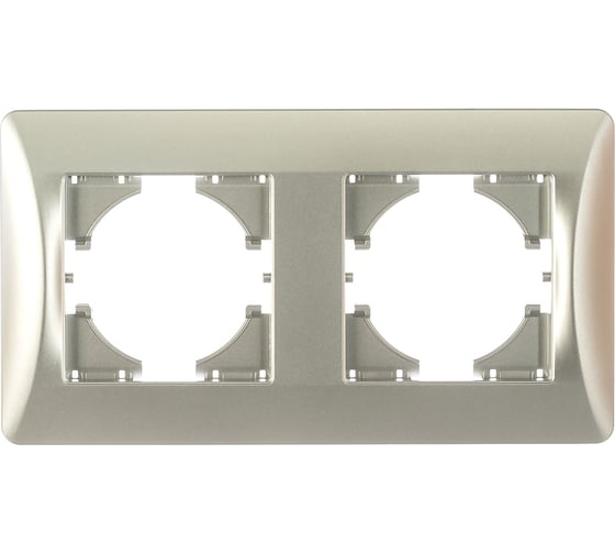 Рамка GUSI ELECTRIC Ugra 2-местная, цвет серебро С1120-004 1