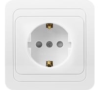 Розетка Smartbuy 1-местная с заземлением 16А белая с защитными шторками Марс SBE-02w-16-S1-1Z