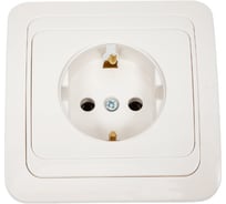 Розетка Smartbuy 1-местная с заземлением 16А белая, керамика Марс SBE-02w-16-S1-Z-c