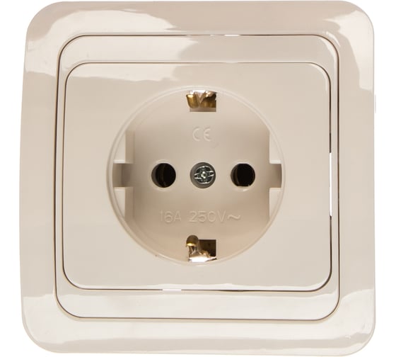 Розетка Smartbuy 1-местная с заземлением 16А белая, керамика Марс SBE-02w-16-S1-Z-c 1