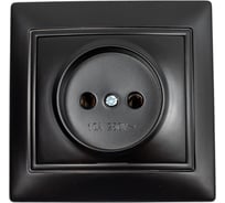 Розетка Smartbuy 1-местная без заземления 10А черная, Венера SBE-01b-10-S1-N-c