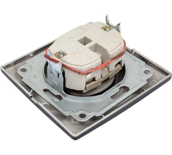 Розетка Smartbuy 1-местная без заземления 10А черная, Венера SBE-01b-10-S1-N-c