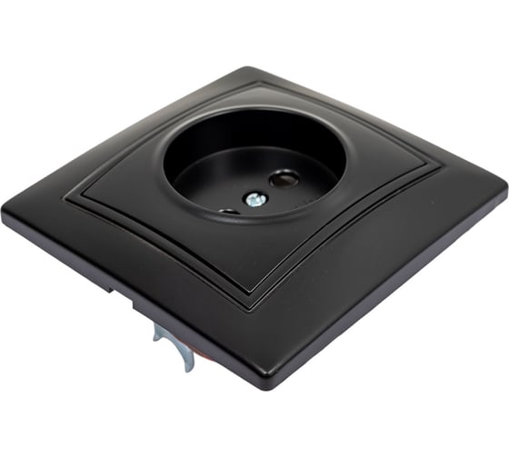 Розетка Smartbuy 1-местная без заземления 10А черная, Венера SBE-01b-10-S1-N-c