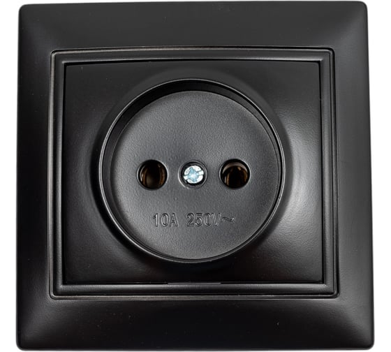 Розетка Smartbuy 1-местная без заземления 10А черная, Венера SBE-01b-10-S1-N-c
