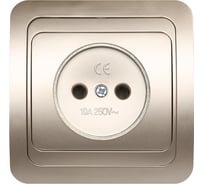 Розетка Smartbuy 1-местная без заземления 10А шампань Марс SBE-02c-10-S1-N-c