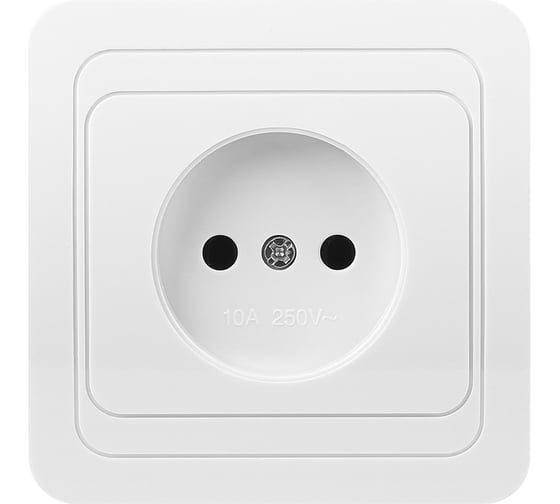 Розетка Smartbuy 1-местная без заземления 10А белая, керамика Марс SBE-02w-10-S1-N-c 1