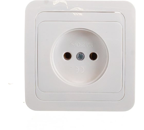 Розетка Smartbuy 1-местная без заземления 10А белая, керамика Марс SBE-02w-10-S1-N-c