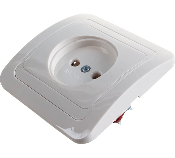 Розетка Smartbuy 1-местная без заземления 10А белая, керамика Марс SBE-02w-10-S1-N-c