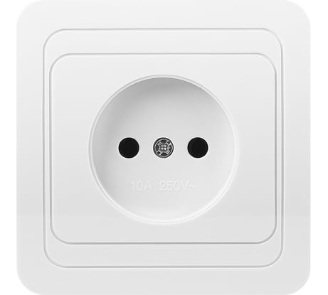 Розетка Smartbuy 1-местная без заземления 10А белая Марс SBE-02w-10-S1-N