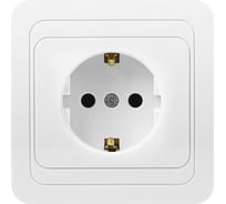 Розетка Smartbuy 1-местная с заземлением 16А белая Марс SBE-02w-16-S1-Z