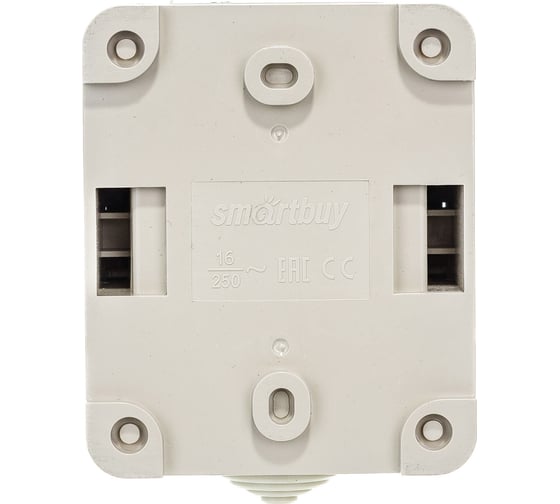 Розетка Smartbuy 1-местная с заземлением 16А с крышкой, IP54 Сатурн SBE-04w-16-S1-Z