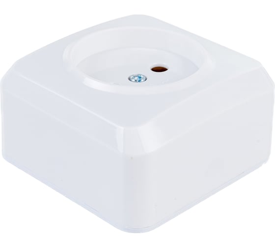Розетка Smartbuy 1-местная 10А без заземления белая, керамика Юпитер SBE-03w-10-S1-N-c