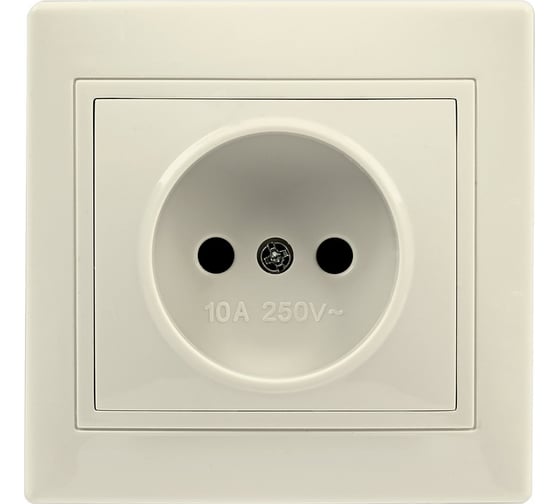 Розетка Smartbuy 1-местная без заземления 10А бежевая Венера SBE-01i-10-S1-N-c 1