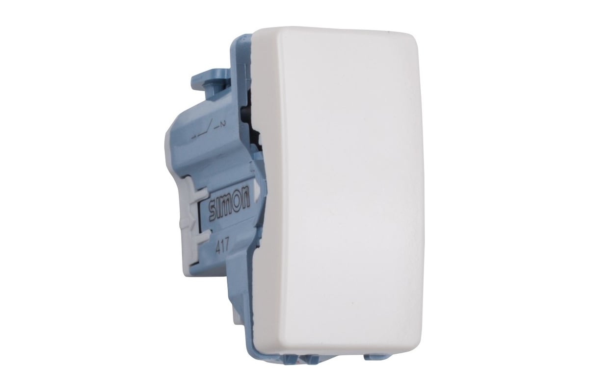 Однополюсный выключатель Simon 10А, 250В, узкий модуль, S27, слоновая ...