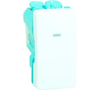 Одноклавишный кнопочный выключатель Simon 10А, 250В, узкий модуль, S27, белый 27669-64