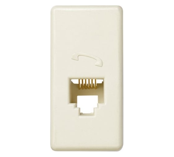 Телефонная розетка Simon RJ-12, 6 контактов, узкий модуль, S27, слоновая кость 27481-31 1