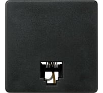 Телефонная розетка Simon RJ-12, 6 контактов, широкий модуль, S27, графит 27481-38