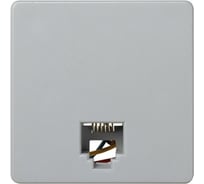 Телефонная розетка Simon RJ-12, 6 контактов, широкий модуль, S27, серый 27481-37