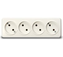 Розетка Smartbuy 4-местная 10А без заземления белая Юпитер SBE-03w-10-S4-N