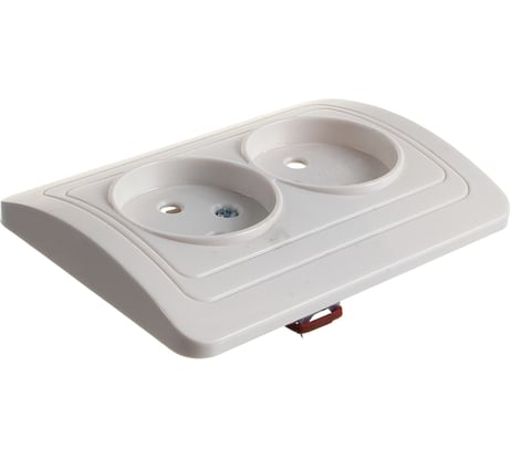 Розетка Smartbuy 2-местная без заземления 10А белая, керамика Марс SBE-02w-10-S2-N-c