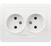Розетка Smartbuy 2-местная без заземления 10А белая Марс SBE-02w-10-S2-N