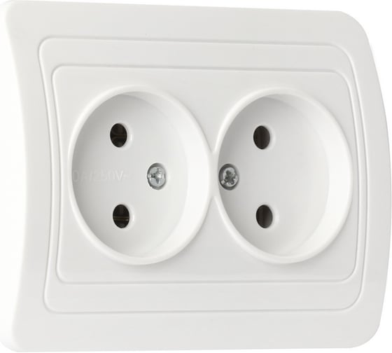 Розетка Smartbuy 2-местная без заземления 10А белая Марс SBE-02w-10-S2-N