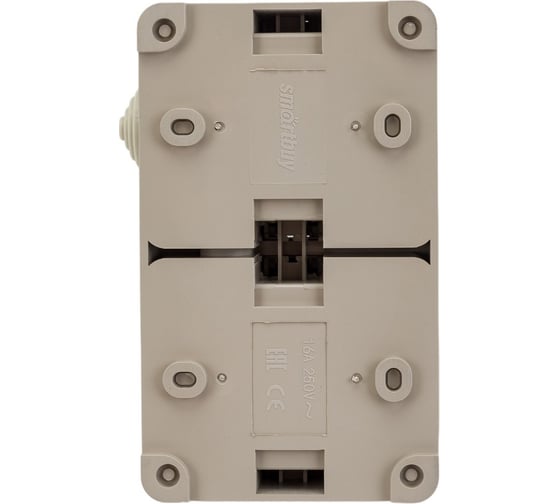 Розетка Smartbuy 2-местная с заземлением 16А с крышкой, IP54 Сатурн SBE-04w-16-S2-Z