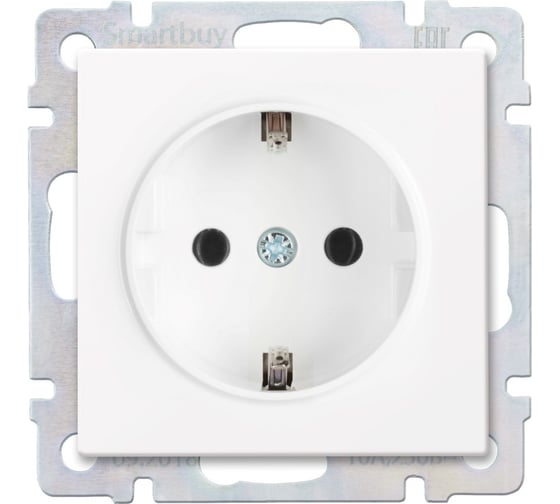 Розетка Smartbuy с заземлением 16А белая Нептун SBE-05w-16-S1-Z