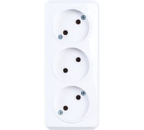 Розетка Smartbuy 3-местная 10А без заземления белая Юпитер SBE-03w-10-S3-N