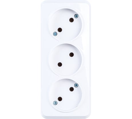 Розетка Smartbuy 3-местная 10А без заземления белая Юпитер SBE-03w-10-S3-N