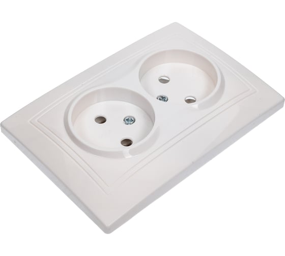 Розетка Smartbuy 2-местная без заземления 10А белая Венера SBE-01w-10-S2-N