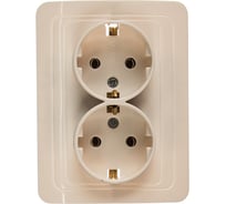 Розетка Smartbuy 2-местная с заземлением 16А белая Марс SBE-02w-16-S2-Z