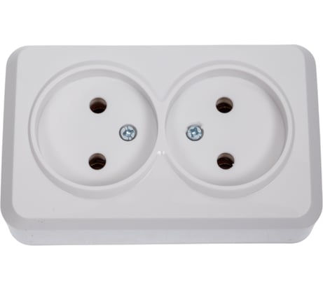 Розетка Smartbuy 2-местная 10А без заземления белая Юпитер SBE-03w-10-S2-N