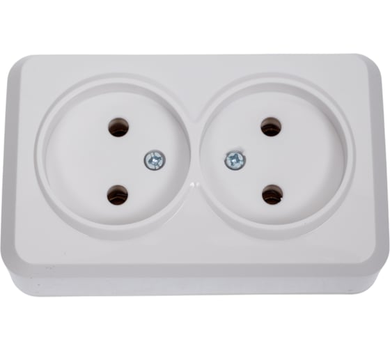 Розетка Smartbuy 2-местная 10А без заземления белая Юпитер SBE-03w-10-S2-N 1