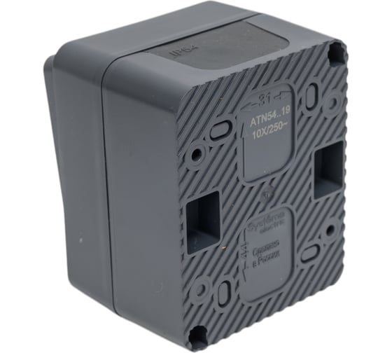2-клавишный выключатель для жалюзи Systeme Electric Atlasdesign profi ip54 2хсх.4, антрацит ATN544019