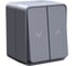 Выключатель 2-клавишный для жалюзи Systeme Electric AtlasDesign Profi IP54, 10 АХ, открытой установки, Антрацит ATN544019 2