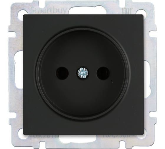 Розетка Smartbuy без заземления 10А черная Нептун SBE-05b-16-S1-N