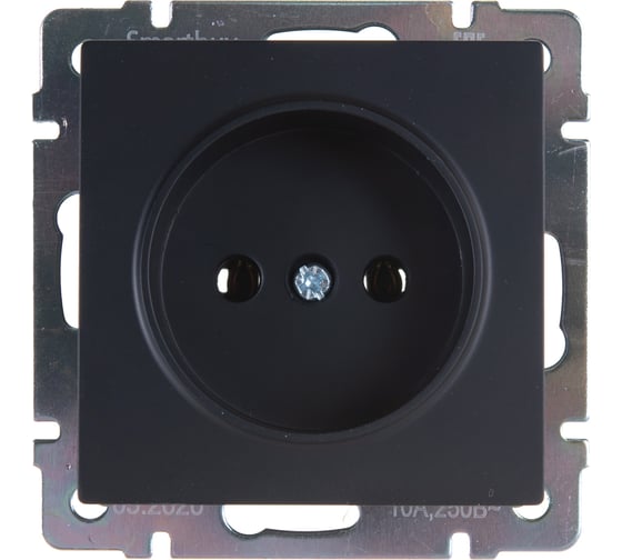 Розетка Smartbuy без заземления 10А черная Нептун SBE-05b-16-S1-N