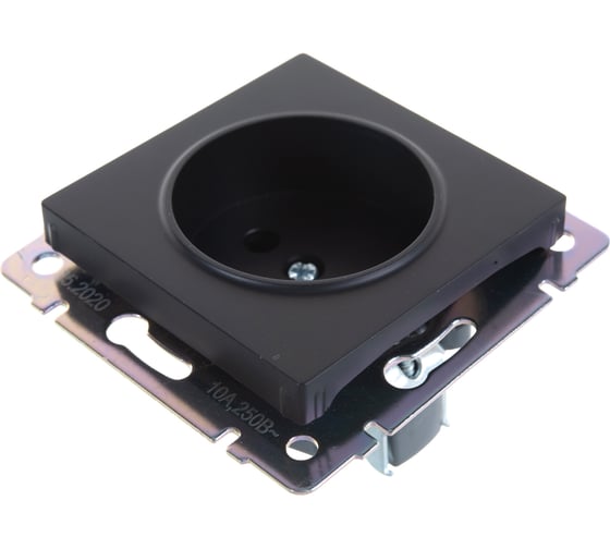 Розетка Smartbuy без заземления 10А черная Нептун SBE-05b-16-S1-N