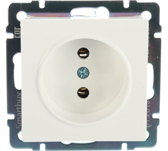 Розетка Smartbuy без заземления 10А белая Нептун SBE-05w-16-S1-N